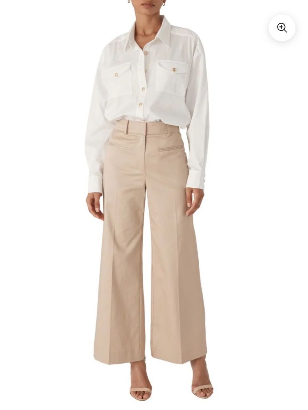 GENERATION LOVE Beautiful Beige Mid-Rise Wide-Leg Trousers Sz 4 NEW $275!!